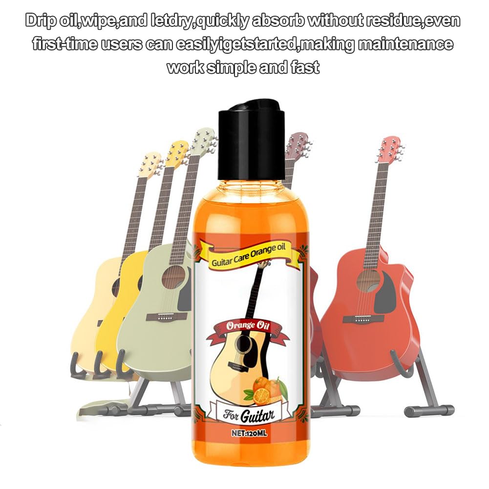 Huile pour Touches de Guitare,Huile de Citron pour Touche Guitare,Accessoires de Nettoyage,Lubrifiant pour Guitar,Ukulélé,120ML