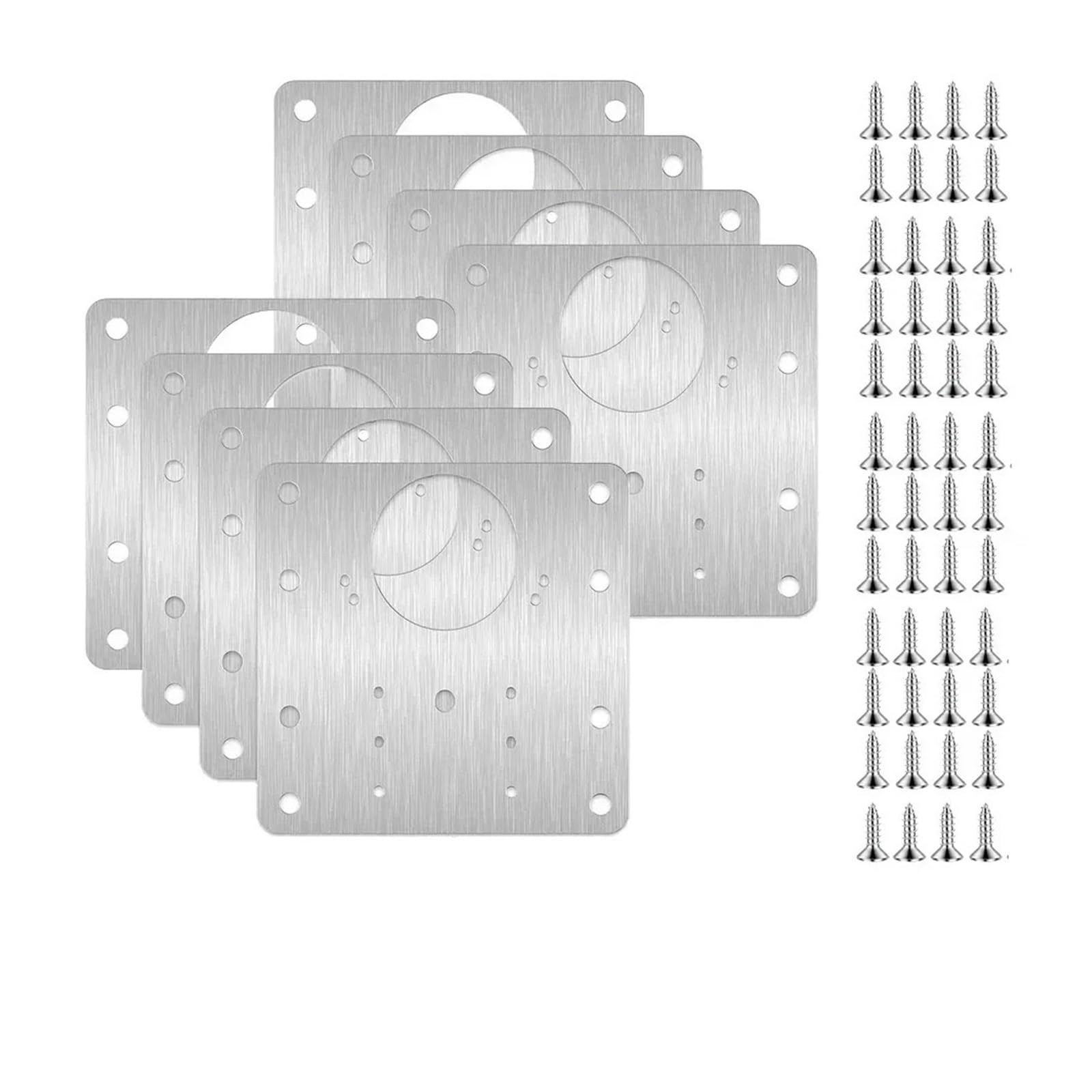 Hinge Repair Plate Door Hinge Mounting Plate with Screws Fixing Brackets Repair Plates Stainless Steel Kitchen Cupboard Cabinet Hardware(4set (8pcs))