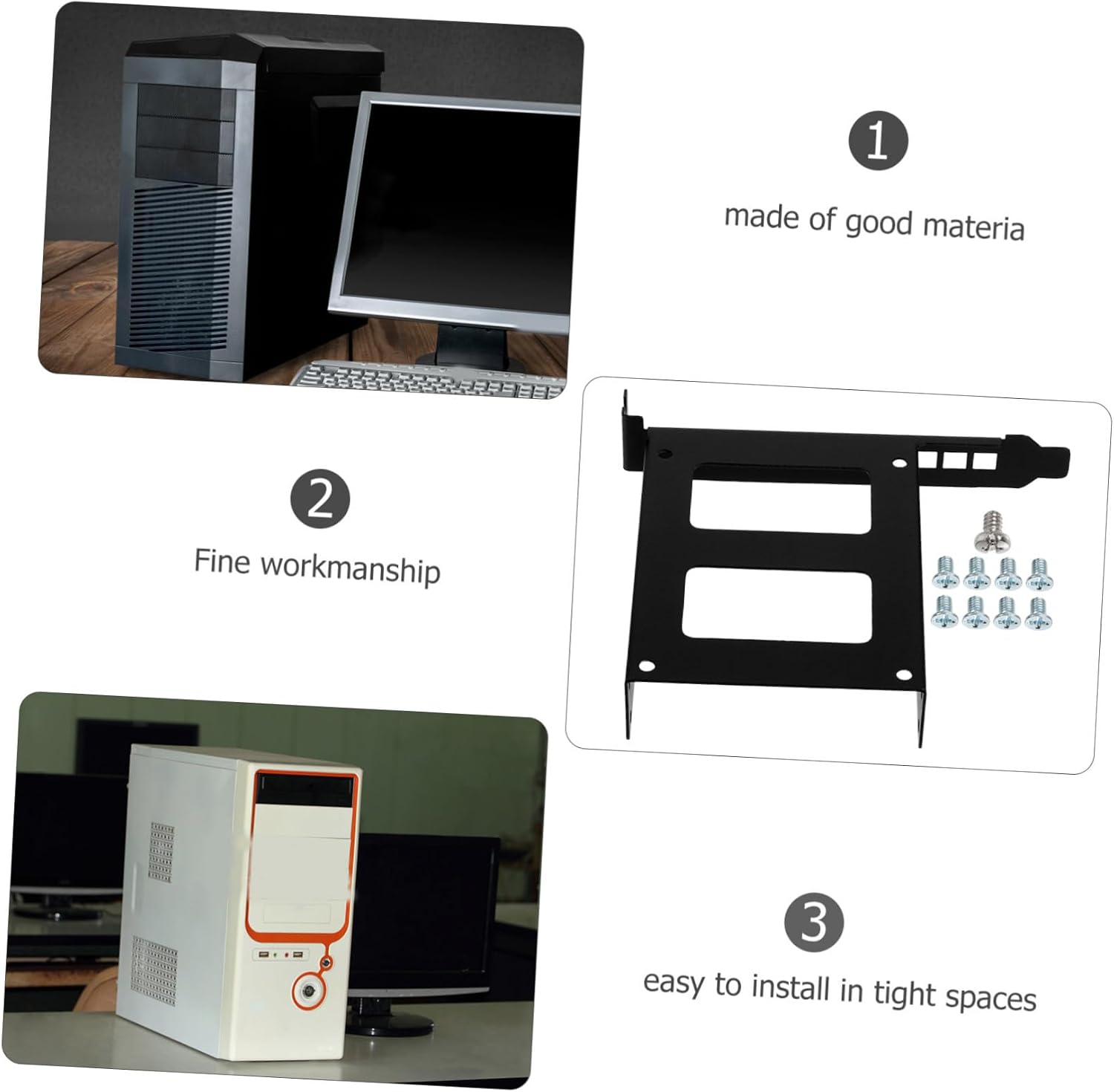 OSALADI 2sets Hard Drive Mounting Bracket Holder Pci Expansion Card Rack for Ssd Storage Efficient Heat Dissipation and Easy Installation for Computer Cases Design