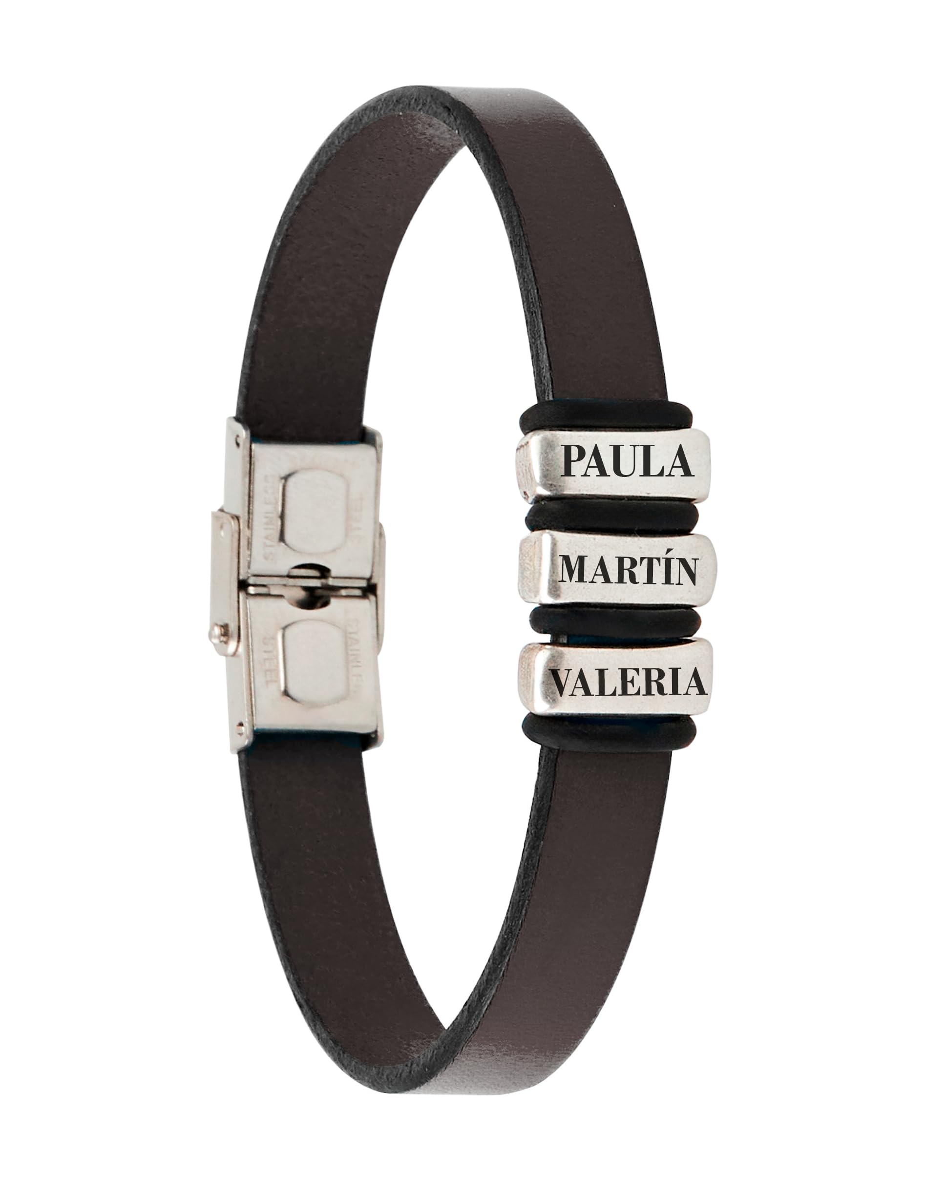 Always Always | Pulsera de Cuero Personalizada Para Hombre Ajustable Día del Padre San Valentín