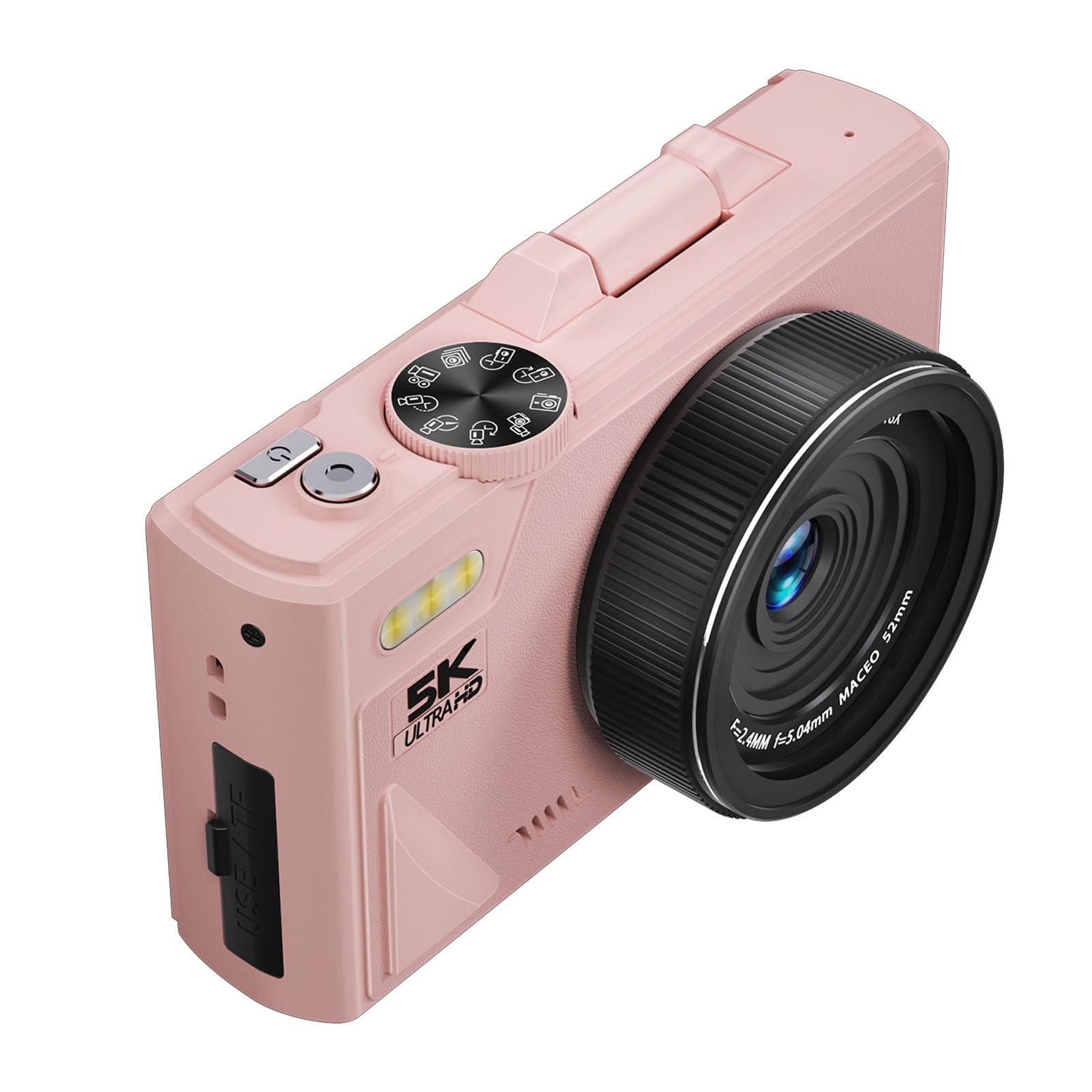 LICAEVEY Fotocamera Digitale 5K da 75 MP con Zoom 18X e Messa a Fuoco Automatica, Fotocamera Mirrorless per Fotografia, per Vlogging HD con Schermo Ribaltabile, Stabilizzazione Multipla, retrò per
