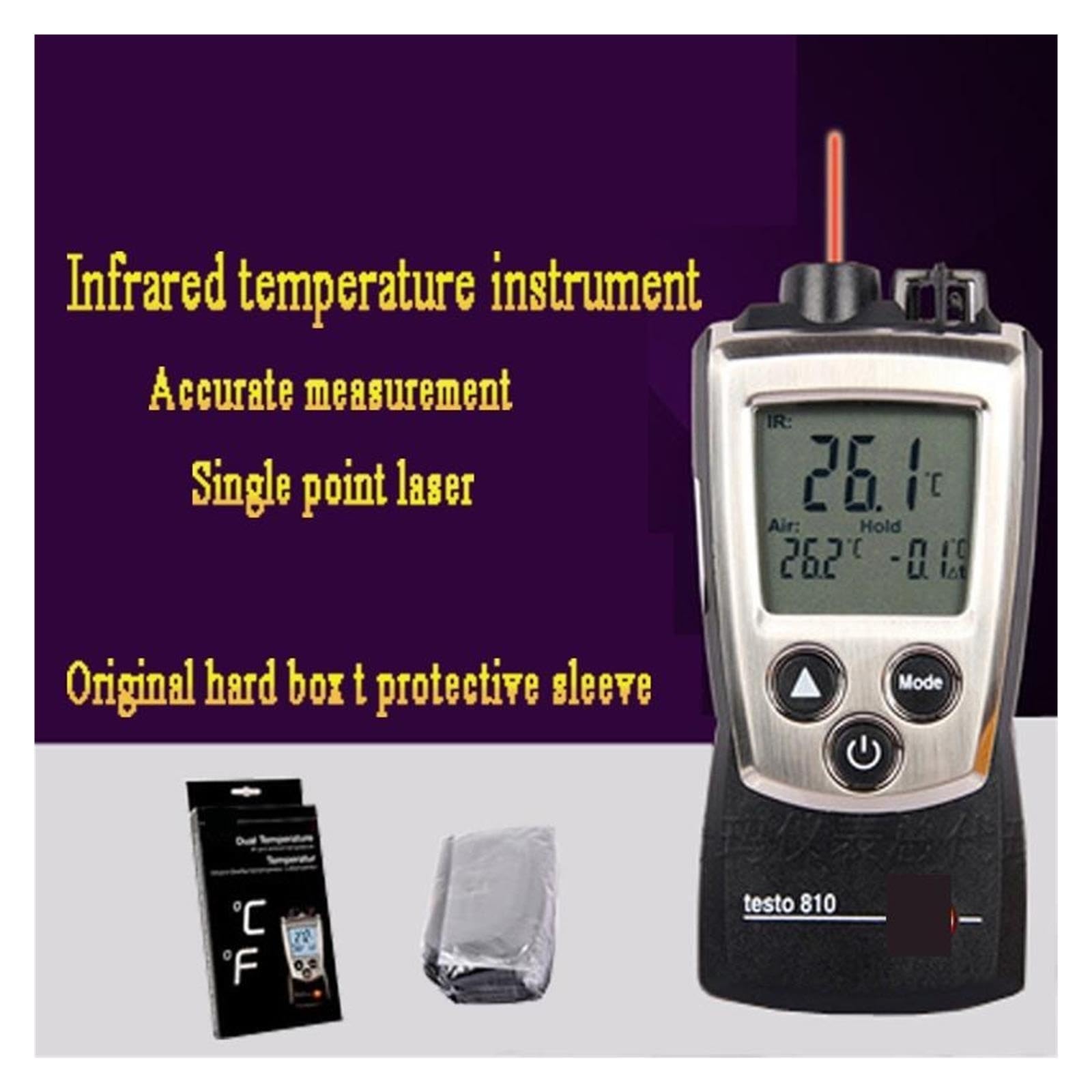 810 Pocket Pro IR Termometro ambientale Misuratore di temperatura della superficie dell'aria 0560 0810 Per riscaldamento/ventilazione/aria condizionata Per principianti fai da te