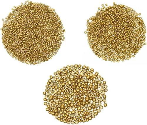 Miniatura 1 de Cuentas de cristal de color dorado en miniatura opacas para fabricación de joyas y manualidades, 0.9 onzas