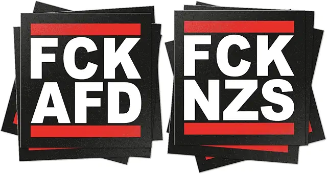 Antifa Sticker FCK AFD & NZS - 100 Stück Politischer Outdoor-Aufkleber