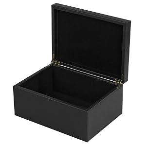 HofferRuffer Faux Leather Decorative Box Large Wooden Structure Keepsake Box Accessory Organizer Jewelry Organizer with Hinged Lid Storage