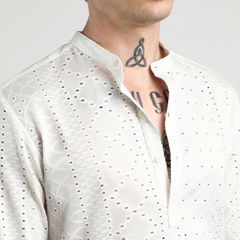 Image of CAHOOT Men'sTartan Plaid Shirt for Casual Wear | Spread Collar | Long Sleeve | Button Closure | Shirt Crafted with Comfort Fit for Everyday Wear