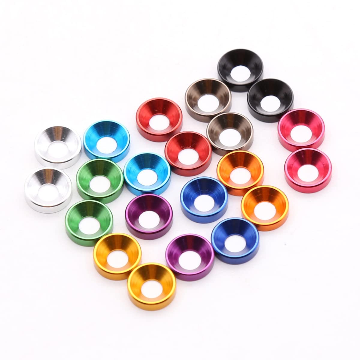Zkenshan-Rondelle scanalate Rondelle di Testa in Lega in Lega di Alluminio Impostato Multicolore M2 M2.5 M3 M4 M5, 4 0pcs, Buona Resistenza all'Usura (Color : M4)