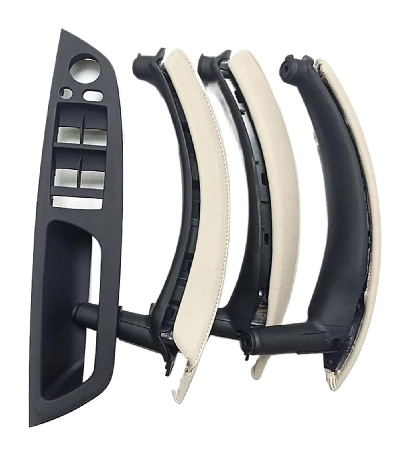 FANGZIQF Inner Door Pull Handles for BMW X5 X6 E70 E71 2007-2014 Interior Door 7PCS Set LHD RHD Window Switch Panel Pull Handle(Creamy,RHD)