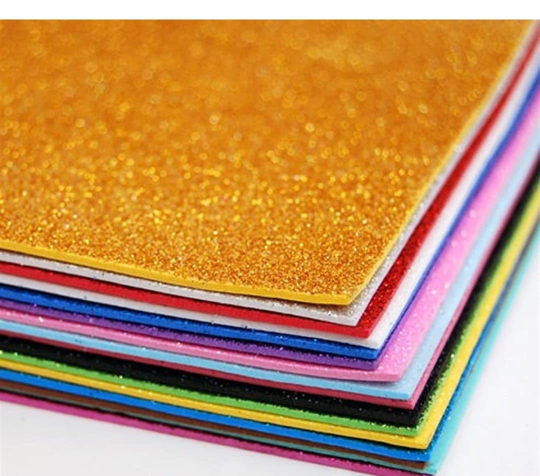 TOYSFAST (10 Glitter Foam Sheet) EVA Foam A4 Size Glitter Sheets for Arts and Crafts, Sheet Multi Color Sheets(B460)-image-33