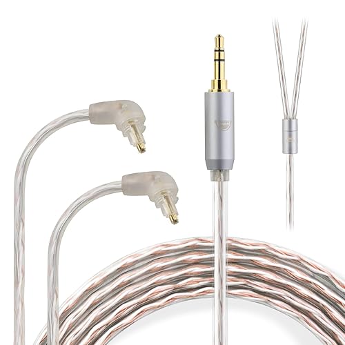 Miniatura 10 de OKCSC EXK - Cable de repuesto actualizado de 0.173 in para auriculares Sony, cable de 4 núcleos para Sony MDR-EX600 EX800 EX1000 MDR-7500 3.94 pies