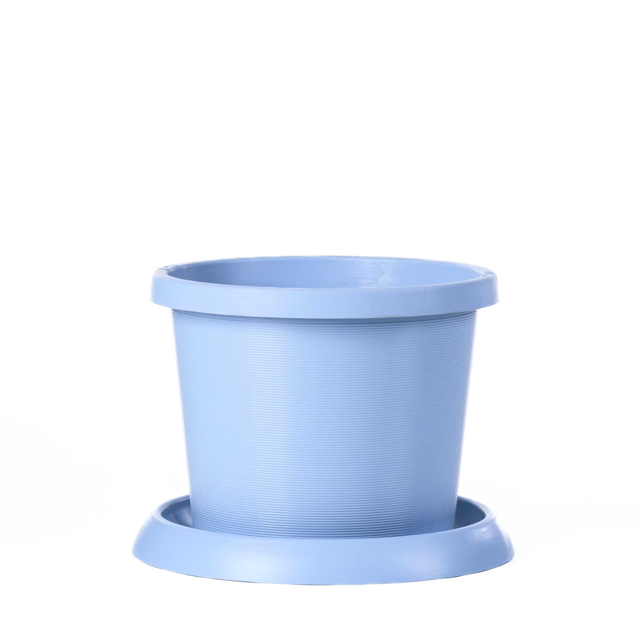 Garden Gear Mayan Blue Flowerpot With Saucer, 42Cm, Weatherproof Recycled Plastic, Drainage Holes (1)