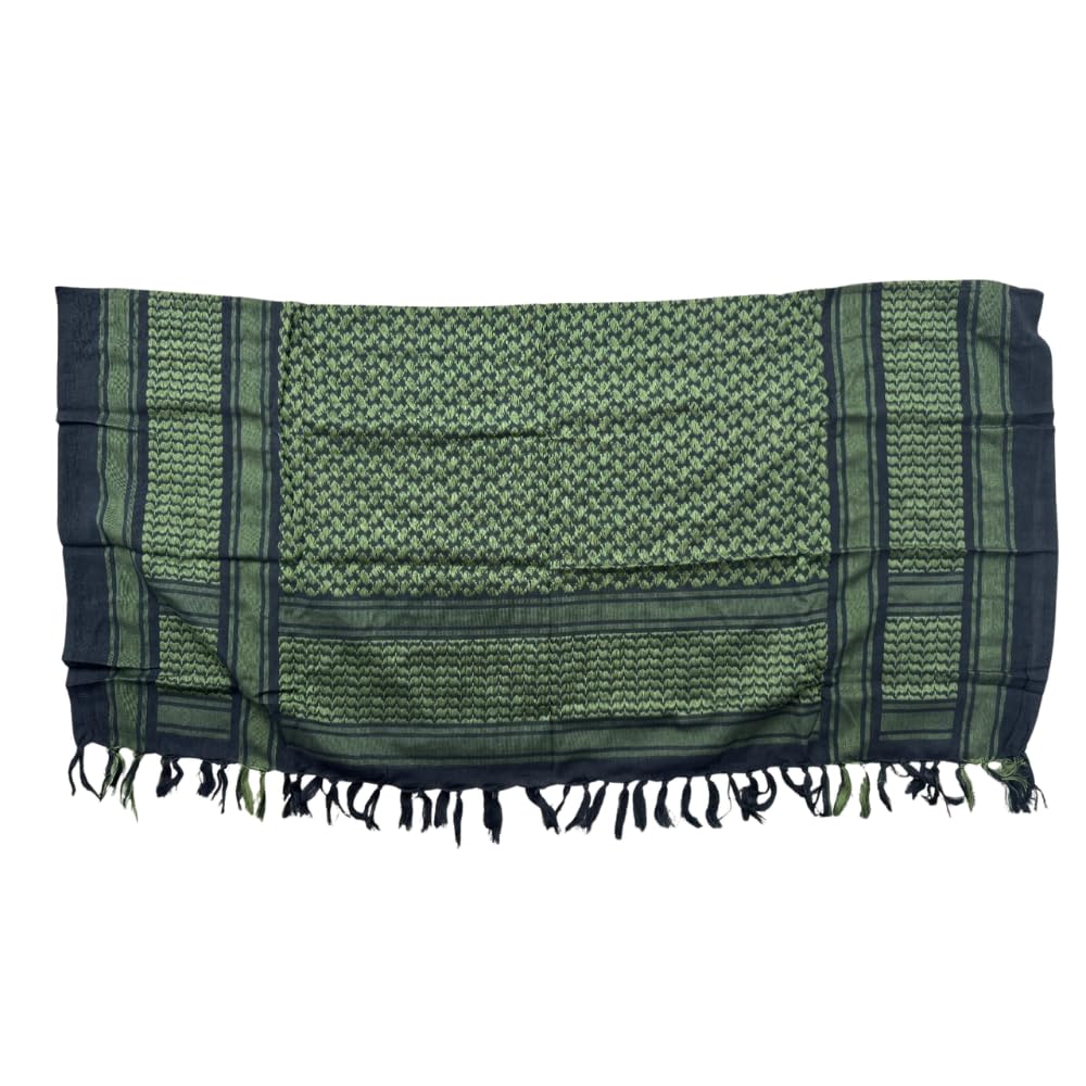 Cotton Shemagh Keffiyeh Scarf – Lightweight Tactical Desert Head Neck Wrap, Sun Protection Outdoor Scarf for Summer Hiking