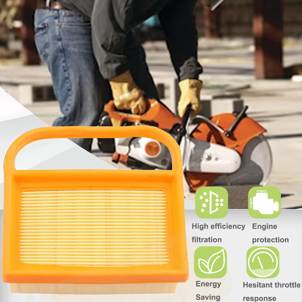 ZAMDOE TS410 TS420 Prefiltro Aria per Stihl TS410 TS420 TS410Z TS420Z TS480i TS500i Sega da Taglio per calcestruzzo Sostituisce 4238 141 0300 Parti con Candela di accensione Bulbo di adescamento