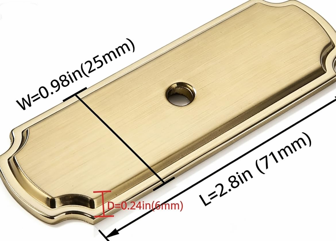 KHTUMEWARE-BP Backplate, Champagne Bronze, 2 in (51 mm) Length, 10-Pack in Champagne Bronze — KHTUMEWARE