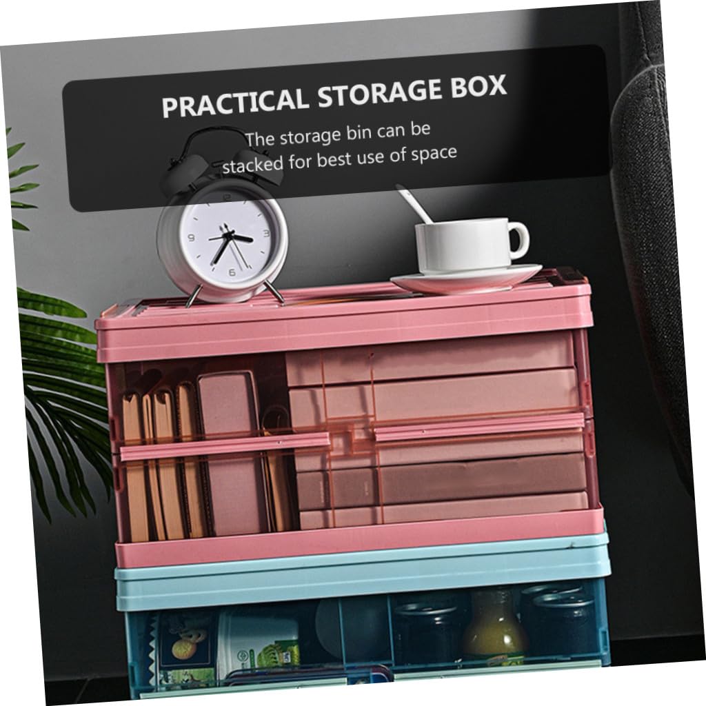 Angoily Faltbare Aufbewahrungsbox 30L Kunststoff Vorratsbehälter mit Deckel und Griff Stapelbare Kleiderbox für Kleidung und Kleinteile Praktische Ordnungsbox