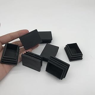 Steel Furniture feet Rectangular Pipe Plug Shelf Plastic Non Slip Plug Sofa Mute Bottom Plug Black (6, 1.18