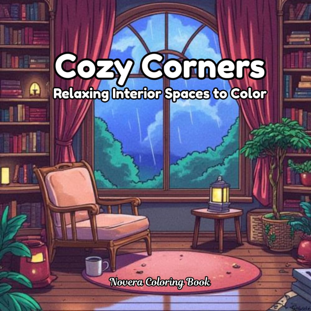 Cozy Corners: Relaxing Interior Spaces to Color: 35 Cozy Interior Spaces for Relaxation, Stress Relief, and Creative Coloring