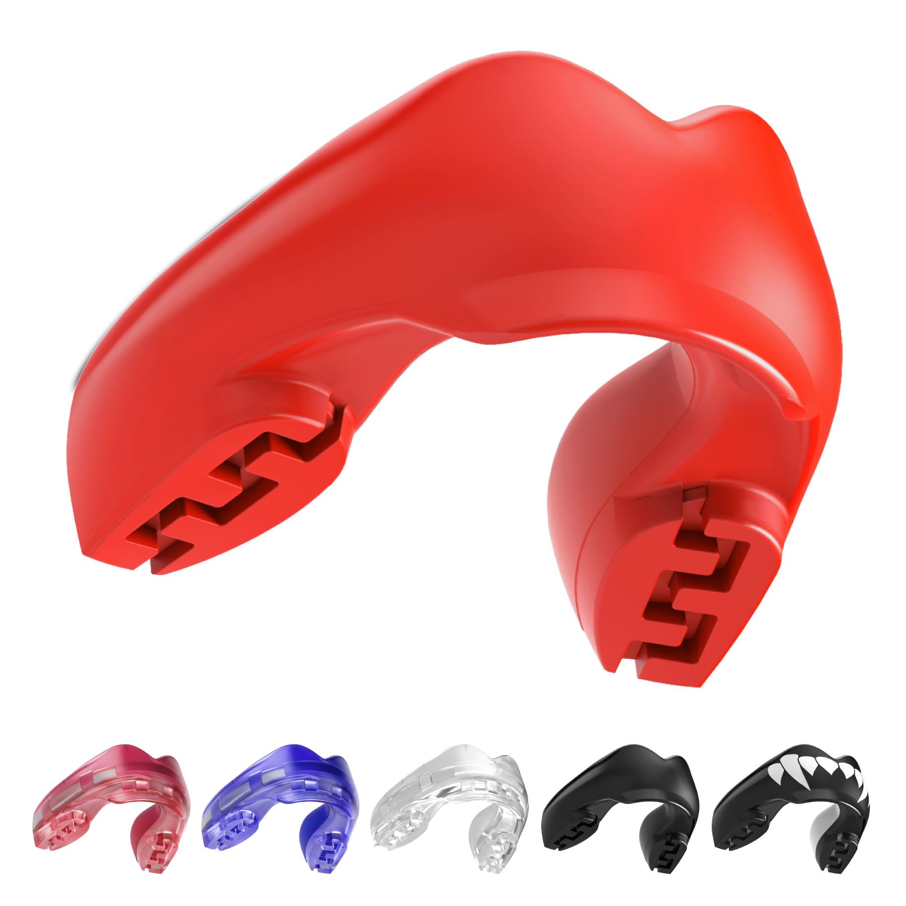 SAFEJAWZ Mouthguard for Braces, Upper & Lower Protection Remoldable Mouth Guard with Case for Boxing, Basketball, Football, MMA, Lacrosse, Hockey and