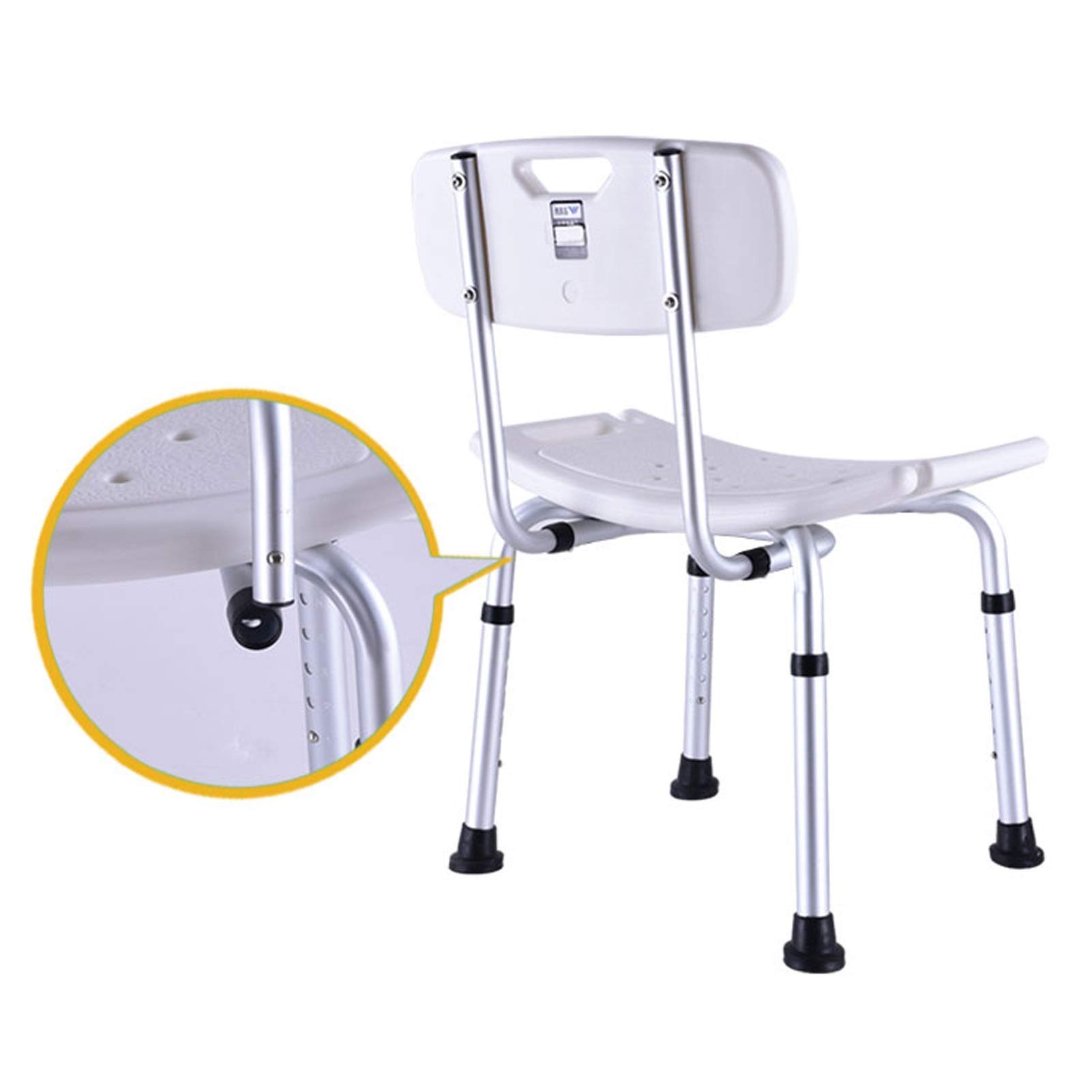 Sedia da Doccia per Anziani Sedile da Doccia Premium con Schienale Sedia da Bagno Regolabile in Altezza, Panca da Sgabello per Vasca da Bagno Compatta Leggera per Adulti Disabili,