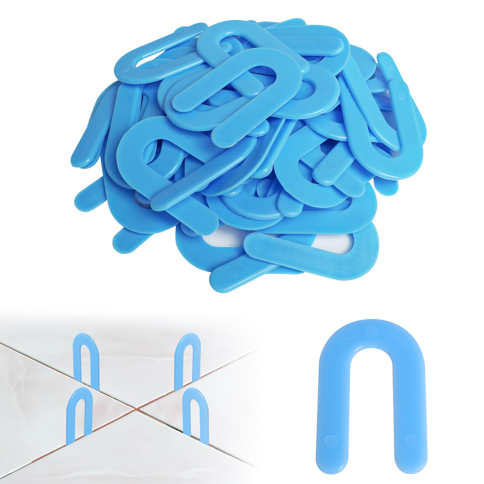 VUAOHIY Tile Leveling System Tile Spacers 1/16 Inch,500PCS Horseshoe Shim,U Shape Plastic Shims for Various Types Floor Wall