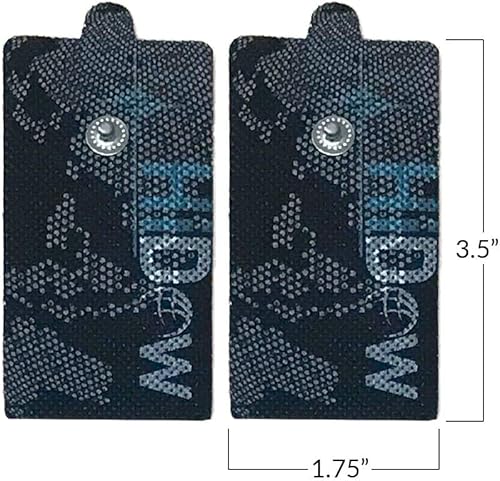 HiDow TENS EMS XL - Almohadillas de repuesto (2 x 4 pulgadas), electrodos estimuladores musculares, almohadillas de gel, reutilizables, calidad