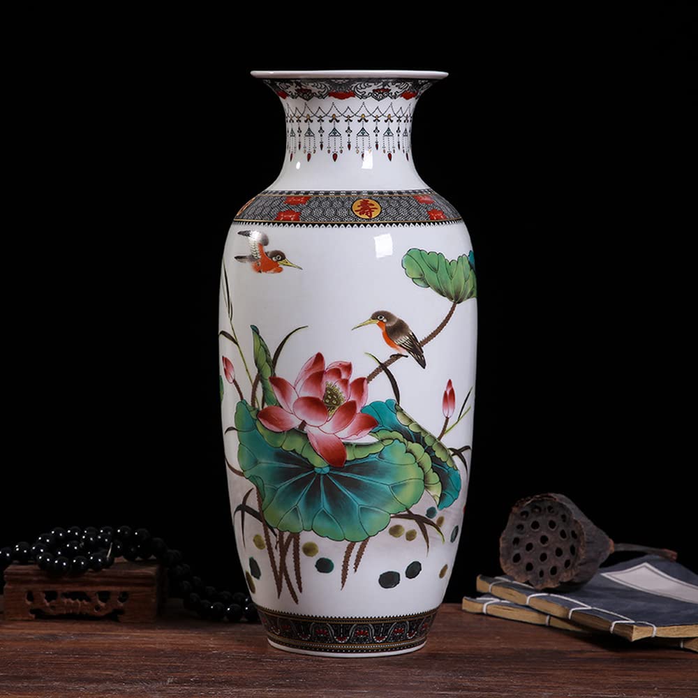 asdchZen Jingdezhen Ceramic Vase Modern Vase Chinoiserie Antique Chinese Style Living Room Decoration Bottle Decoration Crafts,G