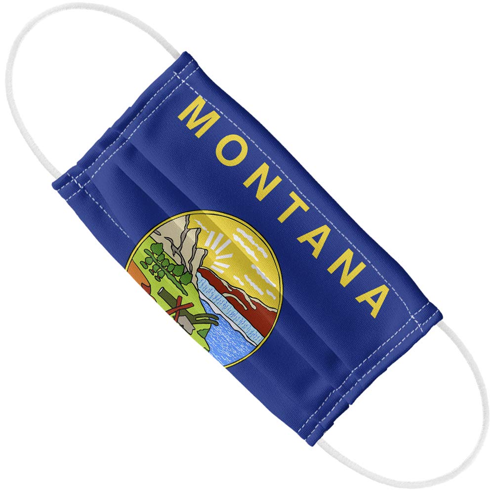 Montana Flag 1-Ply Reusable Face Mask Covering with Adjustable Nose Wire, Unisex