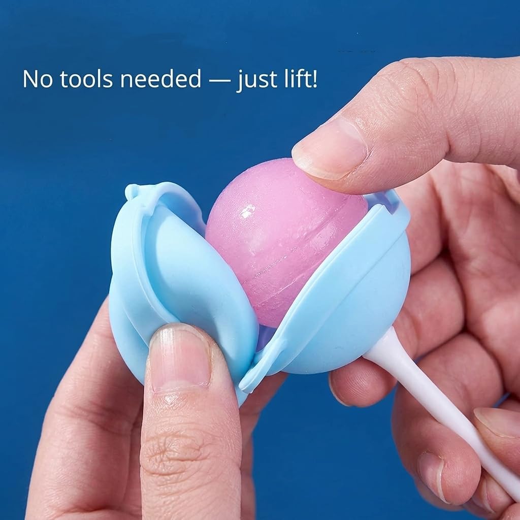 Lollipop Ice Cream Molds Silicone Mini Popsicle Maker with Sticks, Reusable DIY Frozen Treat Mold for Healthy Homemade Snacks for Kids and Family