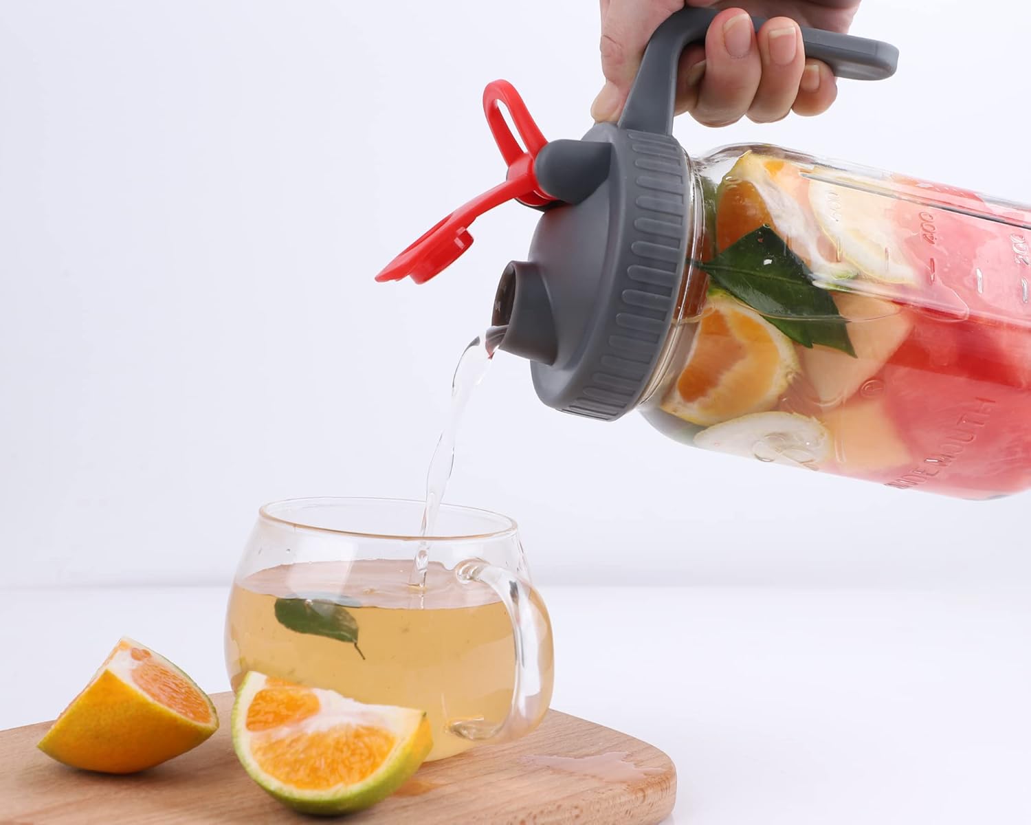 Buy Glass Mason Jar Pitcher 64 oz (2 Quart) Large Wide Mouth Mason Jar