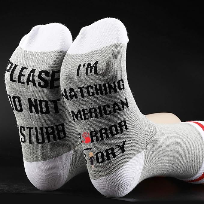 Image of GJTIM 2PAIRS Horror TV Show Inspired Gift for Horror Show Lover Gift Novelty Socks
