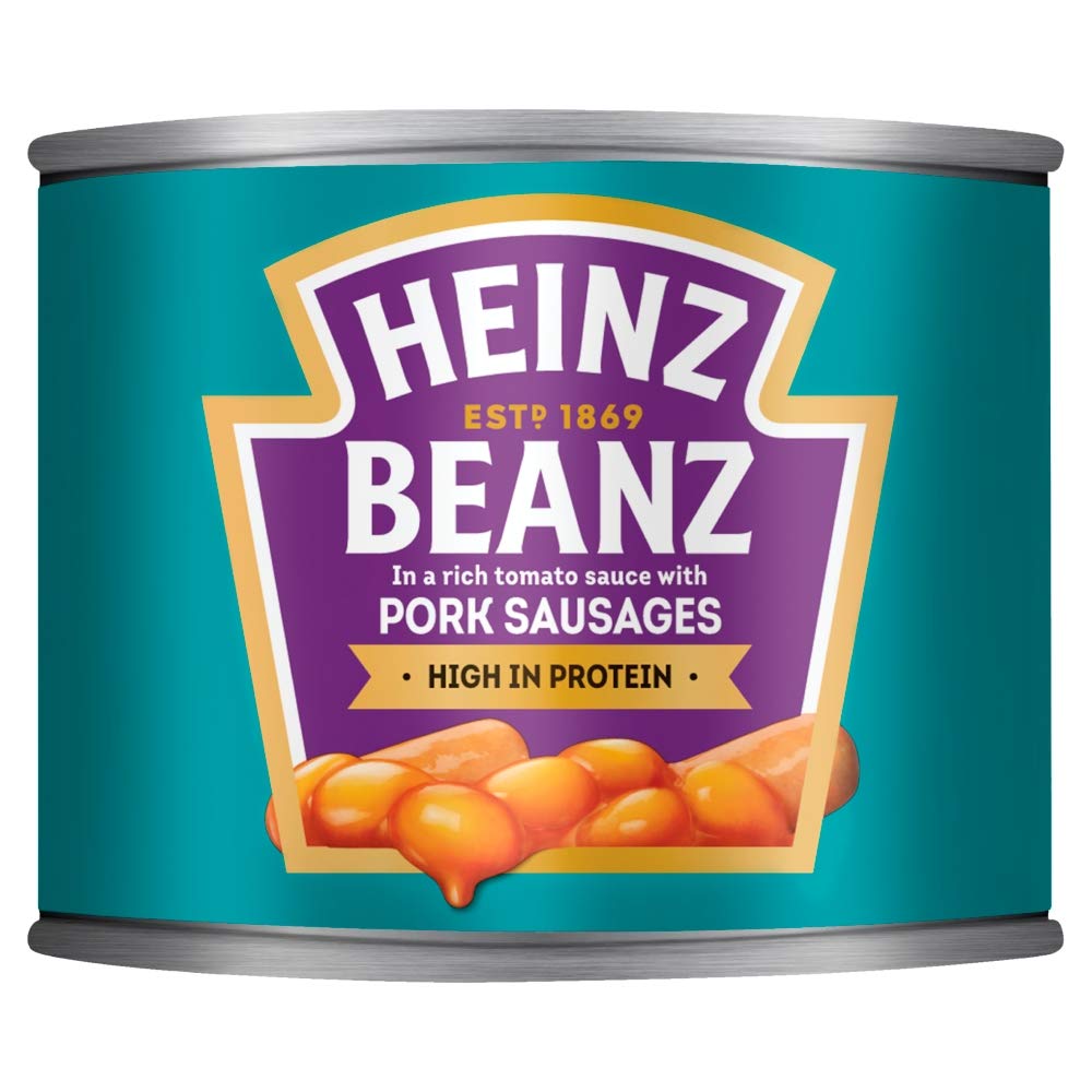 Heinz Baked Beans with Pork Sausages in Tomato Sauce, 200 g