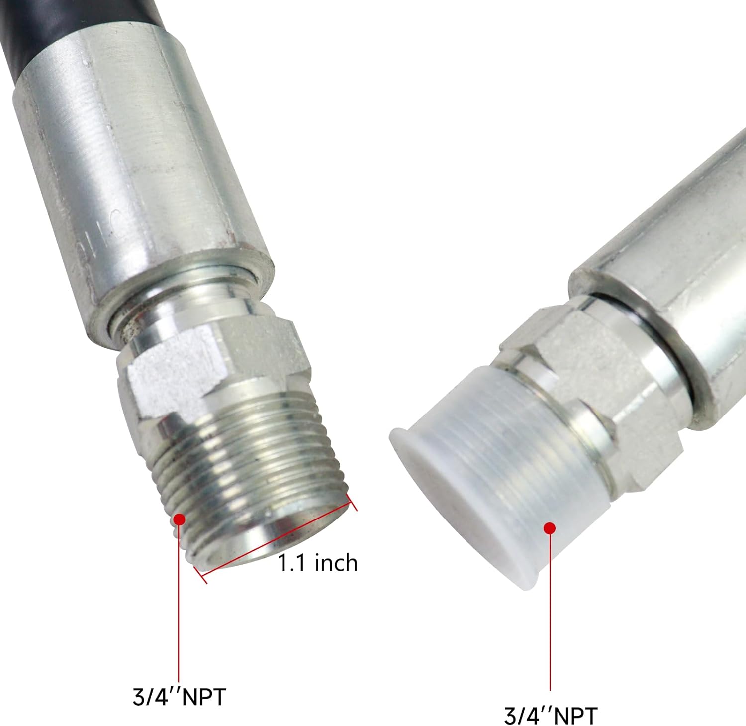 3/4 Inch x 20 Foot Fuel Transfer Hose with Dual NPT Threads Connecter Male Fittings Compatible with All Electric Fuel Pumps for Dispensing Diesel, Gasoline, Kerosene, Biodiesel