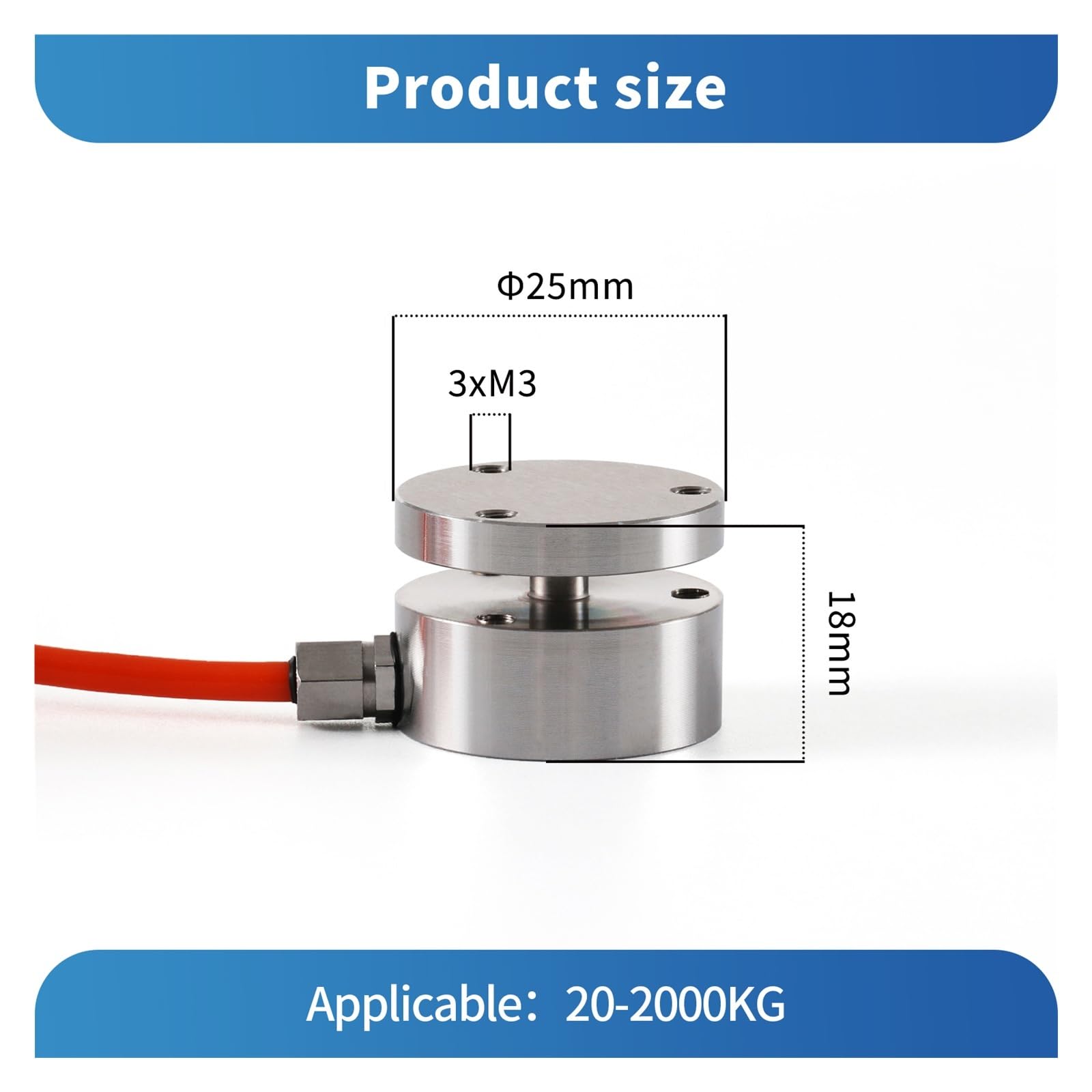 Cella di carico a soffietto mini da 20 kg a 2 t con indicatore, display digitale, sensore della bilancia per dispositivi di pesatura(100KG with Indicator)