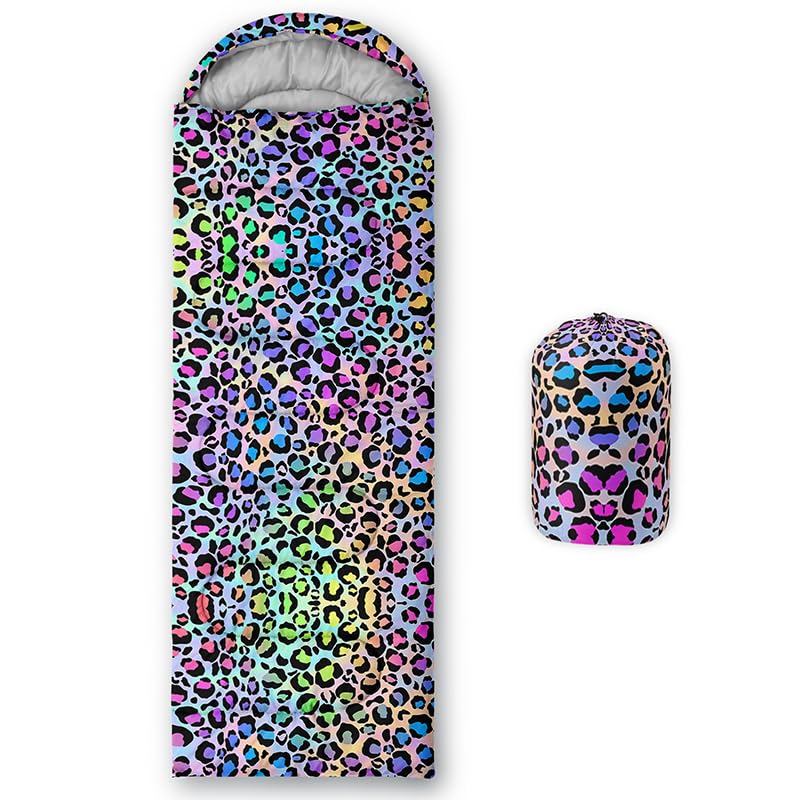 HOSIMA Sleeping Bags for Boys Kids,Colorful Spots Printed Lightweight Warm Portable Outdoor Indoor Waterproof Cold Resistant Sleeping Bag for Camping Hiking (Spots) โ image 1