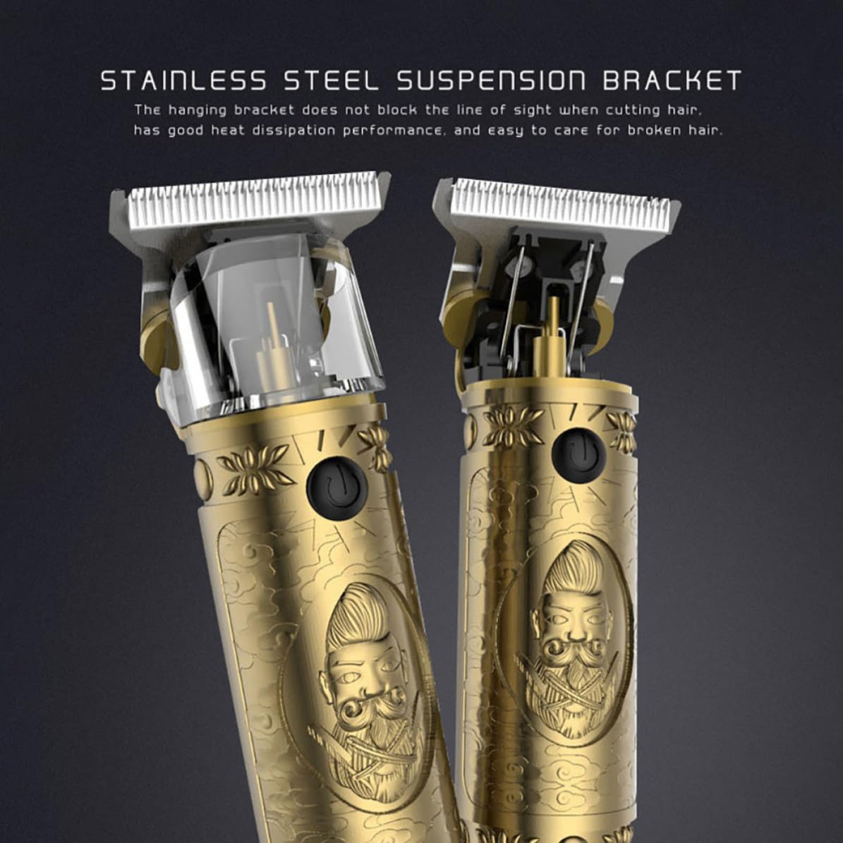 Cortapelos Eléctrico Profesional Dorado para Barba y Cabello en Casa