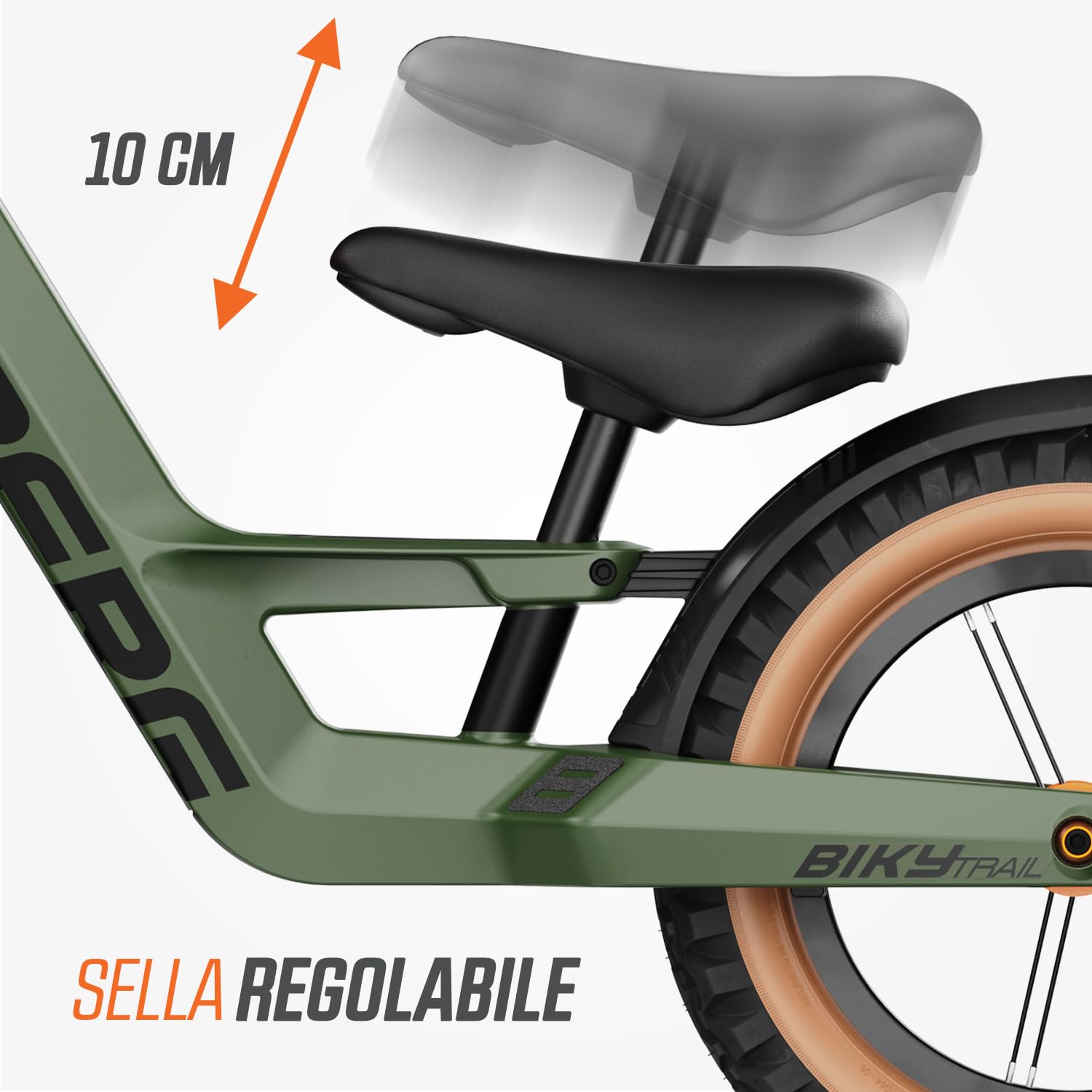 BERG Biky Cross - Bicicletta da 12 pollici, per ragazzi e ragazze dai 2 anni in su, con freno a mano, pneumatici ad aria, sella regolabile in altezza e telaio leggero in magnesio