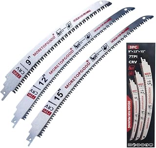9"/12"/15" Arc Edge Reciprocating Saw Blade, 7TPI Japanese Teeth with Curved Edge Wood Pruning Saw Blades for Tree Trimming, Wood Cutting (3 Pack)