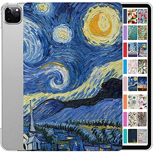 Image of DuraSafe Cases For iPad PRO 11 Inch 2 3 4 Gen [ PRO 11 2nd 2020 3rd 2021 4th 2022 ] A2759 A2435 A2761 A2762 A2377 A2459 A2228 A2068 A2230 A1980 A2013 Printed Slim Hard Shell Stand Cover - Starry Night
