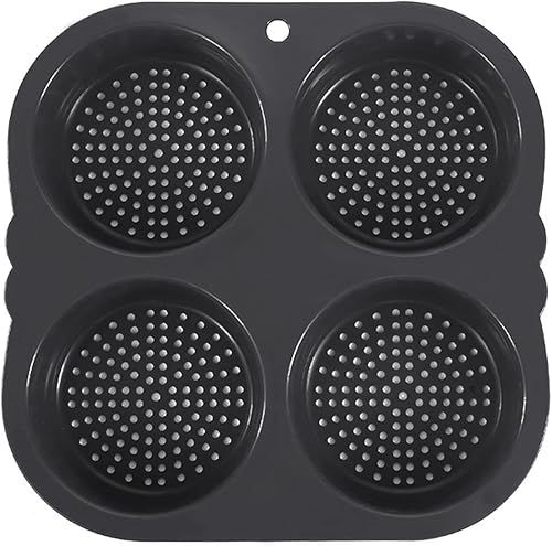 Miniatura 1 de Molde para bollo de hamburguesa, negro, silicona, cavidad profunda de 4 pulgadas, antiadherente