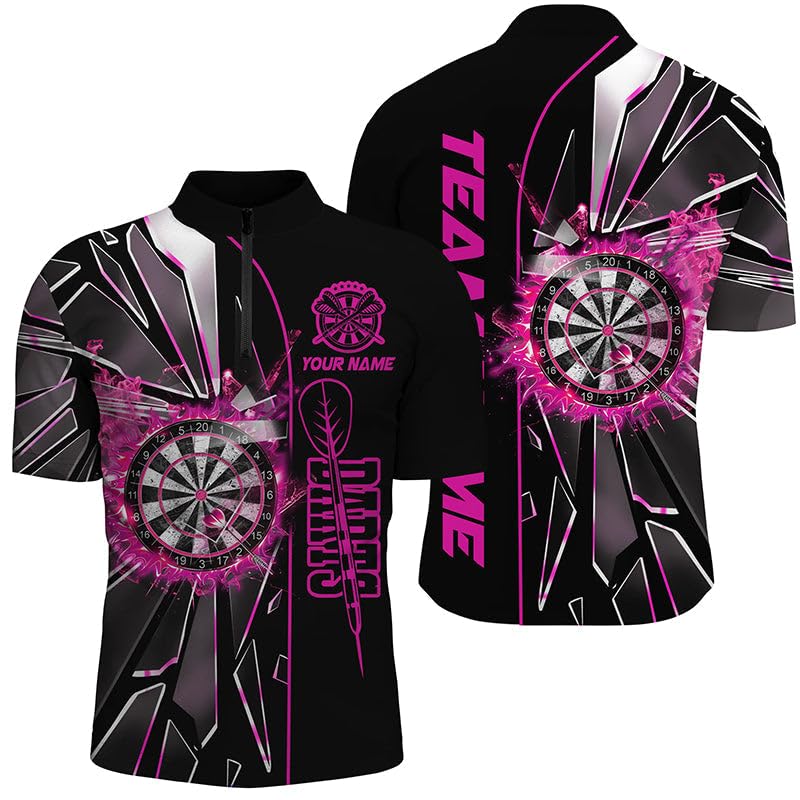 Personalisierte Pinke 3D Darts-Shirts für Männer & Frauen - Individuelle Dartliga-Shirts, Beste Darts-Trikots T1999