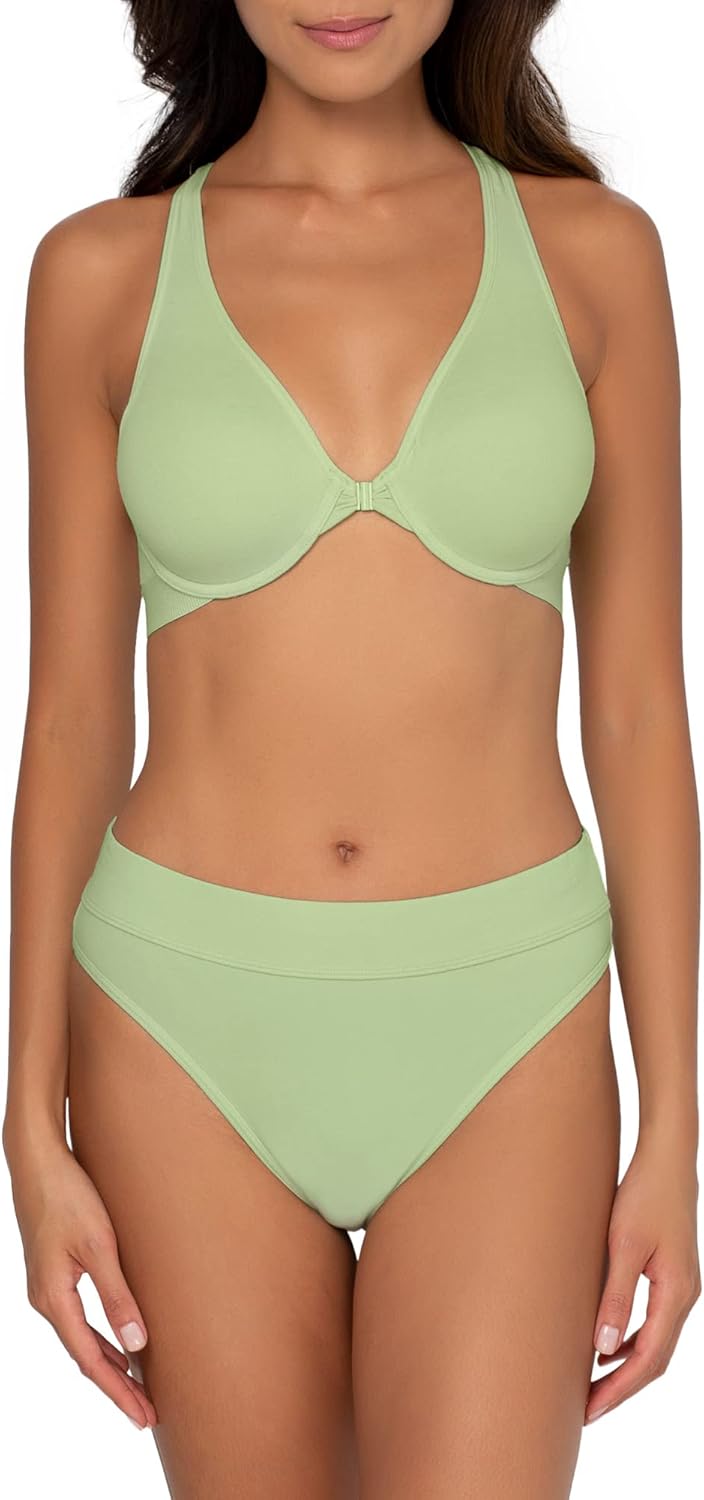 Smart & Sexy Women's Cloud Cotton Comfort Front & Back Close Racerback Bra - Image 6