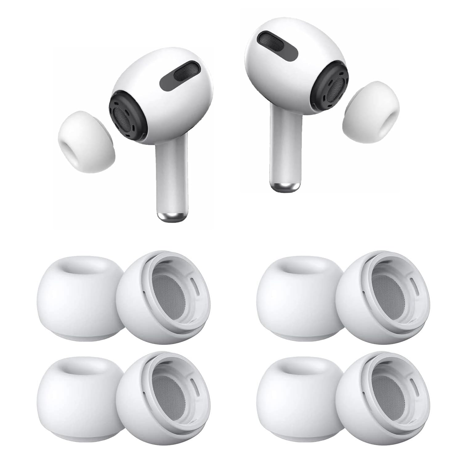 Amazon | イヤーピース AirPods Pro 第1/2世代対応 4ペア (M