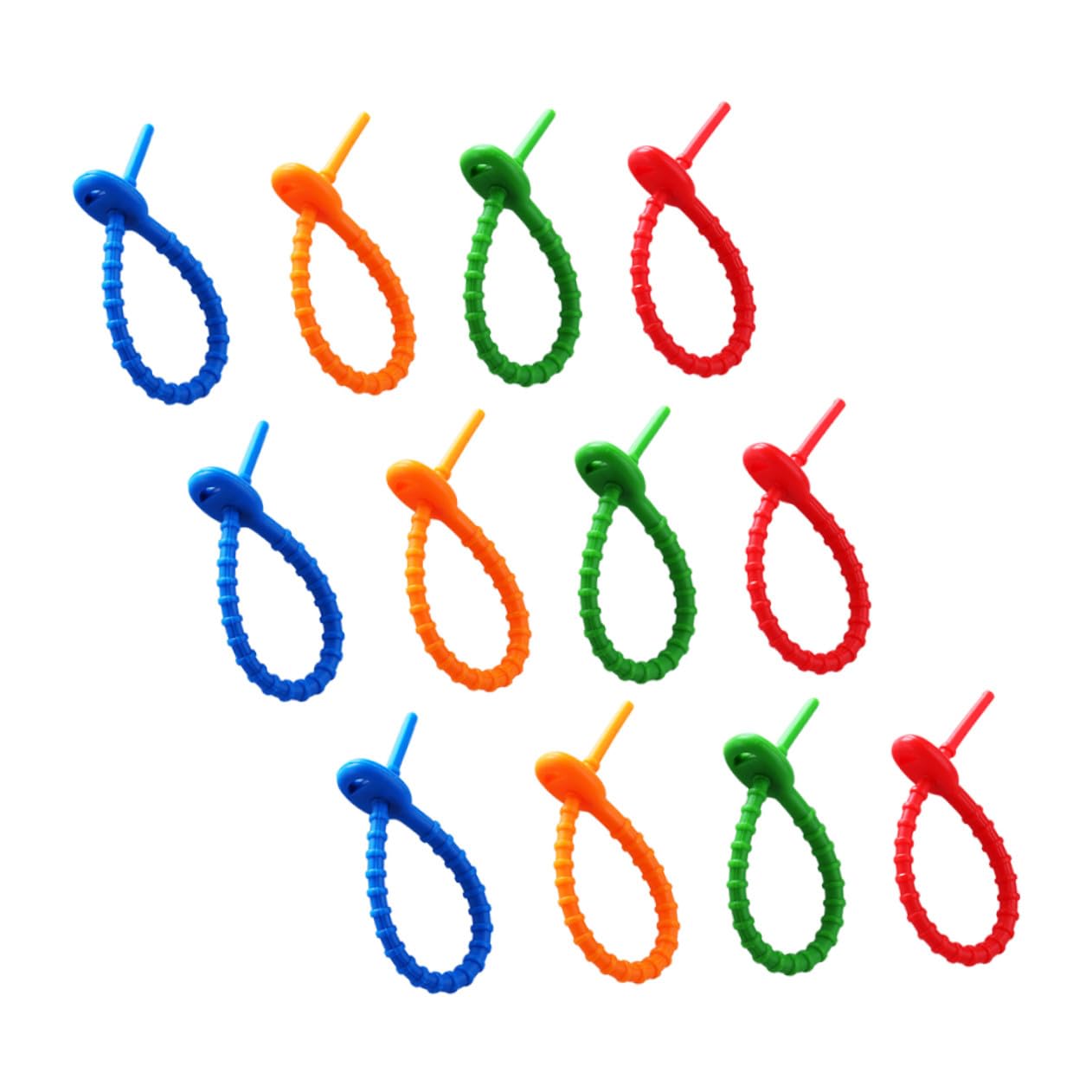 12pcs Silicone Cable Tie Keeper Adjustable Cord Straps for Electronics Earphone Laptop Phone Charging Cords Organizer with Design
