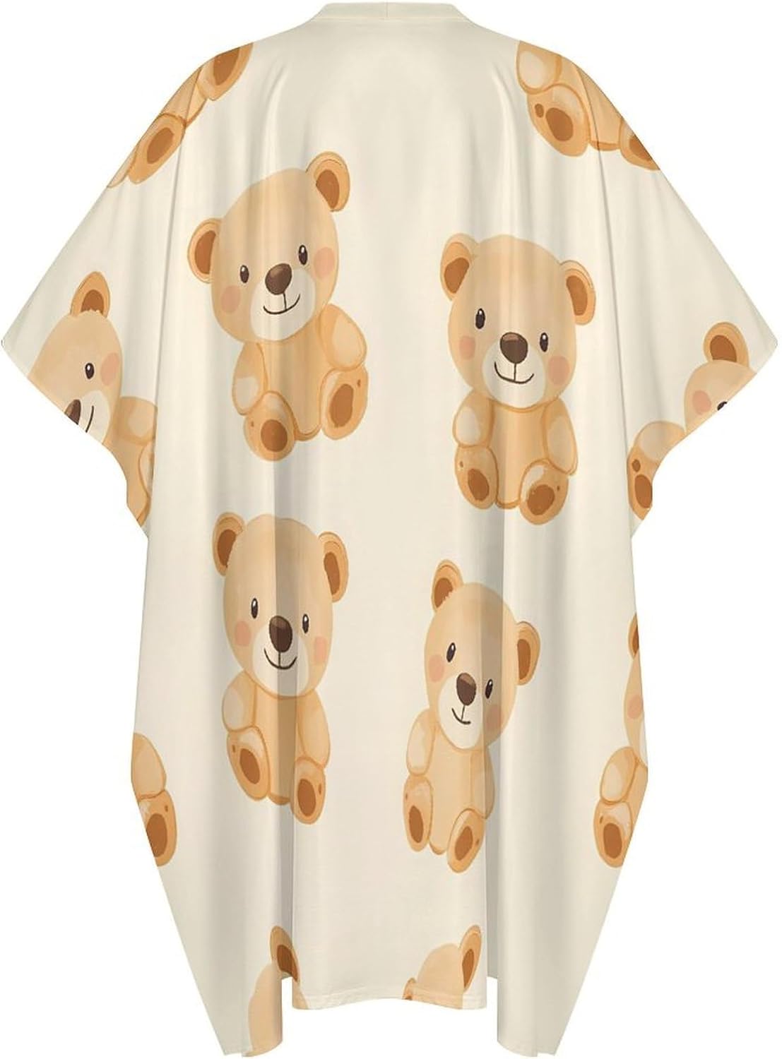Cute Teddy Bears Pattern Men's Kaftan Thobe V-Neck Long Gown Loose Robe
