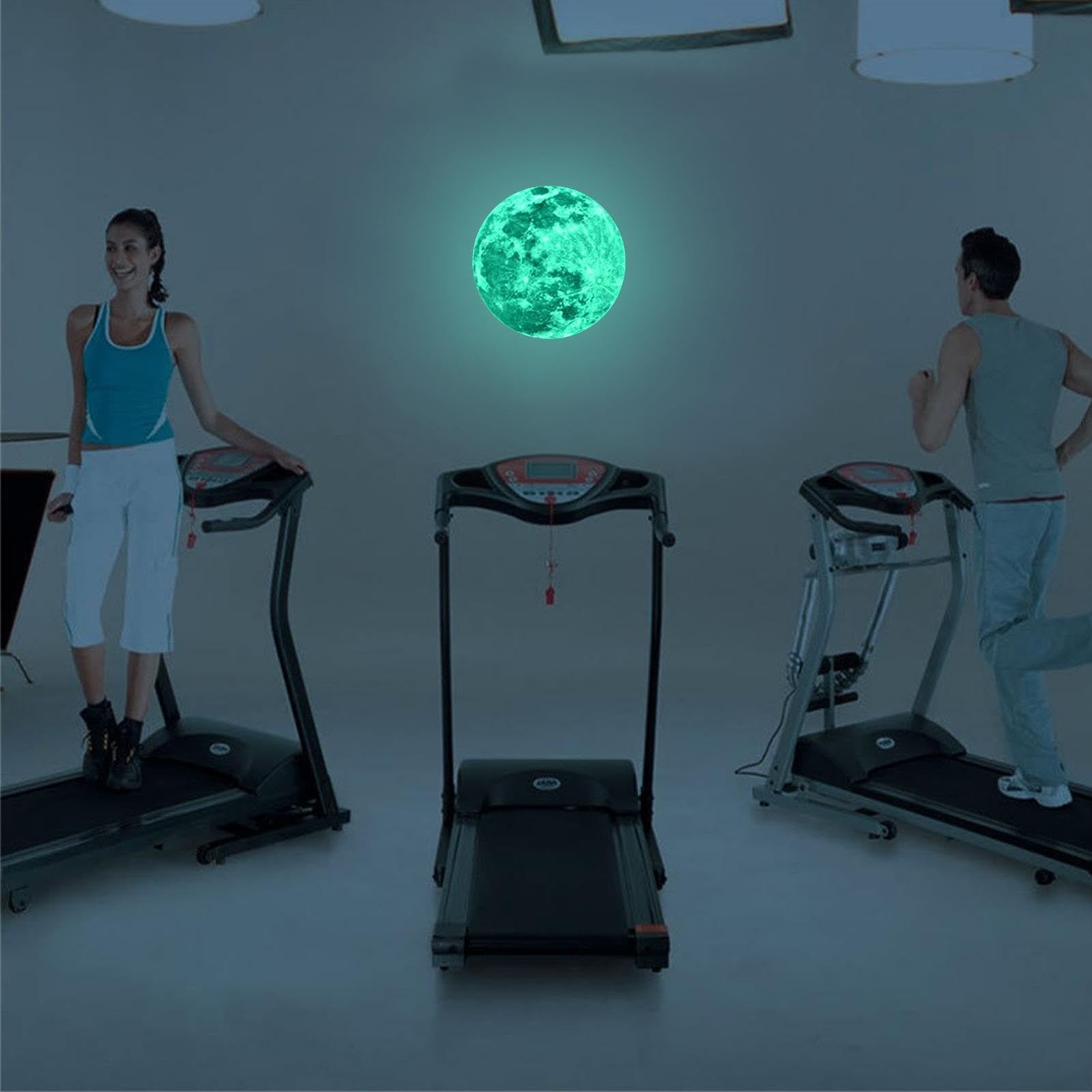 Adhesivo luminoso de PVC, autoadhesivo, impresión HD, luna fluorescente