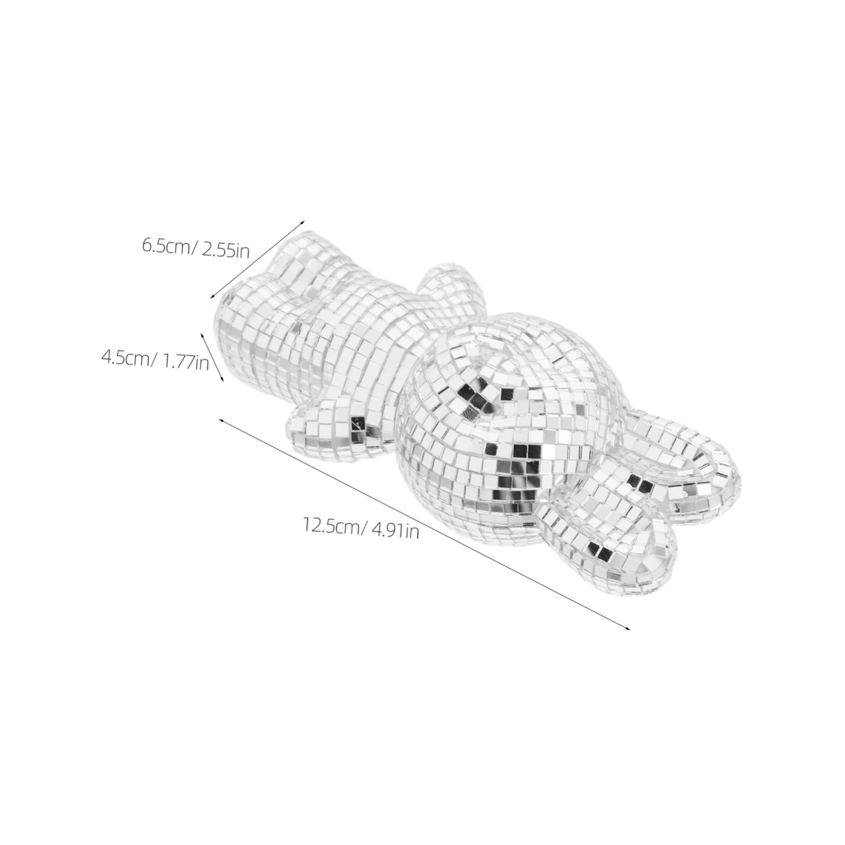 Garneck Tiny Disco Balls for Dance Event Festive Glass Ornaments Mirror Craft Bunny Design