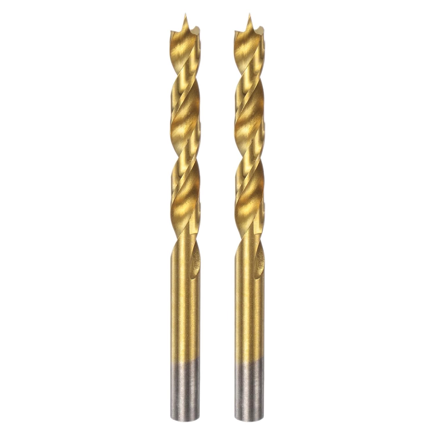 HARFINGTON 2pcs Brad Point Drill Bit 9mm(23/64") Dia Straight Round Shank Drill Metric Brad Point Spiral Twist Drill Bits for Carpenter Woodworking Plastic Rubber, Golden