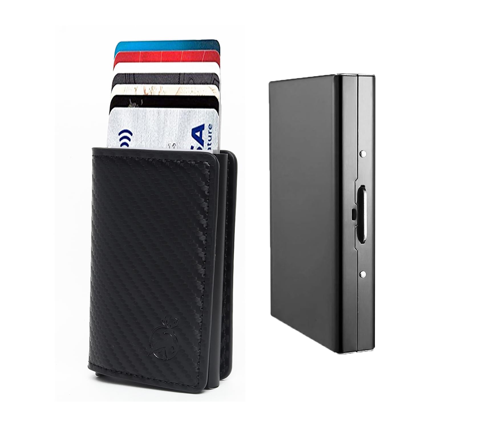 stealodeal RFID Protector Metal and PU Unisex Cash and Card Holders, Pack of 2, Black-picture-26