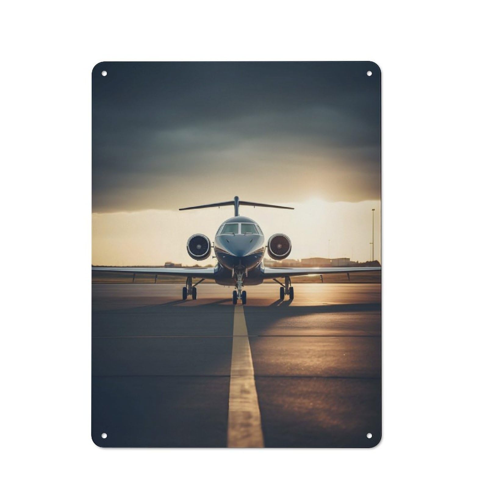 Junmoney Private Jet Travel Metal Plaque 40X30cm With For Hallway Wall, Rustic Decor, For Garage, Workshop And Man Cave Decoration