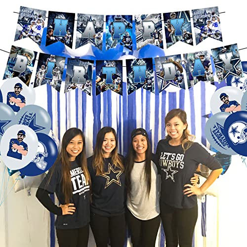 Cowboys Party Supplies,Birthday Party Decorations For Cowboys For Kids With Happy Birthday Banner,Cake Topper ,Balloons For Football Theme Birthday Party Decorations #TOP5
